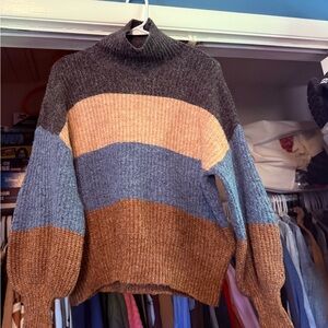 HYFVE Multicolor Striped Turtleneck Sweater